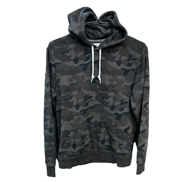 Old Navy Men’s Size Medium Green Camo Camouflage Print Pullover Hoodie Hood - Picture 1 of 12